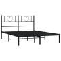 Estructura de cama con cabecero metal negro 140x190 cm de , Camas y somieres - Ref: Foro24-355463, Precio: 106,58 €, Descuent...