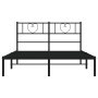 Estructura de cama con cabecero metal negro 140x190 cm de , Camas y somieres - Ref: Foro24-355463, Precio: 106,58 €, Descuent...