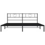 Estructura de cama con cabecero metal negro 183x213 cm de , Camas y somieres - Ref: Foro24-355468, Precio: 107,48 €, Descuent...