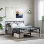 Estructura de cama cabecero y estribo metal negro 135x190 cm de , Camas y somieres - Ref: Foro24-355480, Precio: 103,37 €, De...