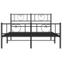 Estructura de cama cabecero y estribo metal negro 135x190 cm de , Camas y somieres - Ref: Foro24-355480, Precio: 103,37 €, De...