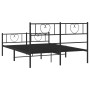 Estructura de cama cabecero y estribo metal negro 135x190 cm de , Camas y somieres - Ref: Foro24-355480, Precio: 103,37 €, De...
