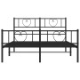 Estructura de cama cabecero y estribo metal negro 140x200 cm de , Camas y somieres - Ref: Foro24-355482, Precio: 111,16 €, De...