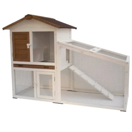 @Pet Conejera Tommy blanco y marrón 140x65x100 cm 20072 de @Pet, Jaulas y habitáculos para animales pequeños - Ref: Foro24-41...