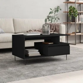 Mesa de centro madera contrachapada negro 90x49x45 cm de , Mesas de centro - Ref: Foro24-831021, Precio: 63,85 €, Descuento: %