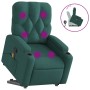 Silla de masaje reclinable de pie de tela verde oscura en Sillones | Comprar online en Foru.es