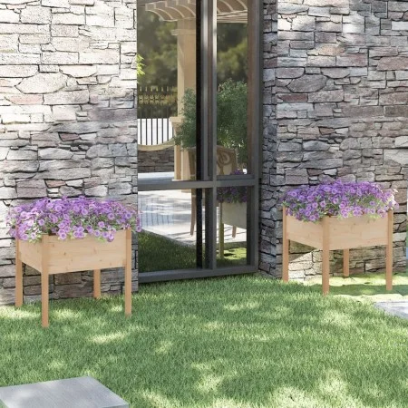 Jardineras 2 uds madera maciza de pino 70x70x70 cm de , Maceteros y jardineras - Ref: Foro24-810810, Precio: 98,95 €, Descuen...