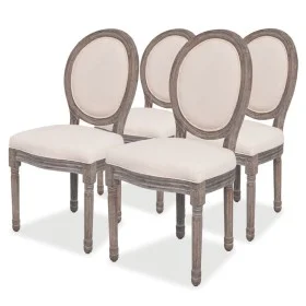 Sillas de comedor 4 unidades tela color crema de vidaXL, Sillas de comedor - Ref: Foro24-244088, Precio: 489,77 €, Descuento: %