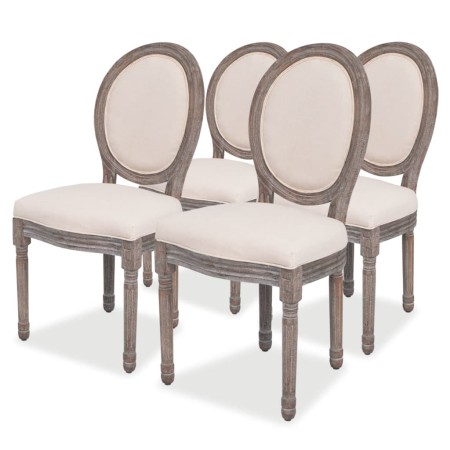 Sillas de comedor 4 unidades tela color crema de vidaXL, Sillas de comedor - Ref: Foro24-244088, Precio: 479,06 €, Descuento: %