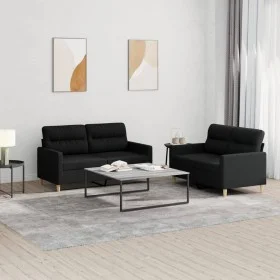 Juego de sofás con cojines 2 piezas tela negro de , Sofás - Ref: Foro24-3201572, Precio: 400,49 €, Descuento: %