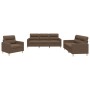 Juego de sofás con cojines 3 piezas tela marrón de , Sofás - Ref: Foro24-3201539, Precio: 587,42 €, Descuento: %