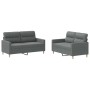 Juego de sofás con cojines 2 piezas tela gris oscuro de , Sofás - Ref: Foro24-3201601, Precio: 460,50 €, Descuento: %