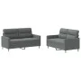 Sofagarnitur mit Kissen 2-teilig aus dunkelgrauem Stoff von , Sofas - Ref: Foro24-3201601, Preis: 469,15 €, Rabatt: %