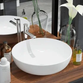 Lavabo redondo de cerámica blanco 41,5x13,5 cm de vidaXL, Lavabos - Ref: Foro24-142337, Precio: 60,69 €, Descuento: %