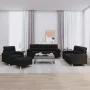 Sofa set with cushions 4 pieces black fabric by , Sofas - Ref: Foro24-3201564, Price: 669,80 €, Discount: %
