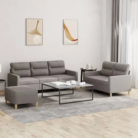 Juego de sofás con cojines 3 piezas tela gris taupe de , Sofás - Ref: Foro24-3201615, Precio: 510,62 €, Descuento: %