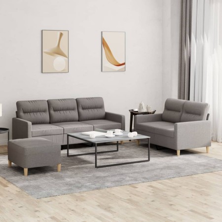 Juego de sofás con cojines 3 piezas tela gris taupe de , Sofás - Ref: Foro24-3201615, Precio: 491,14 €, Descuento: %