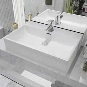 Ceramic washbasin with tap hole 60.5x42.5x14.5 cm white by vidaXL, Sinks - Ref: Foro24-142347, Price: 132,98 €, Discount: %