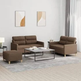 Sofagarnitur mit Kissen, 3-teilig, brauner Stoff von , Sofas - Ref: Foro24-3201579, Preis: 443,92 €, Rabatt: %