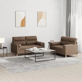 Sofagarnitur mit Kissen 2-teilig aus braunem Stoff von , Sofas - Ref: Foro24-3201587, Preis: 434,12 €, Rabatt: %