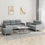 Sofa set with cushions 3 pieces light gray fabric by , Sofas - Ref: Foro24-3201608, Price: 505,18 €, Discount: %