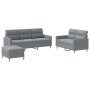 Juego de sofás con cojines 3 piezas tela gris claro de , Sofás - Ref: Foro24-3201608, Precio: 515,53 €, Descuento: %