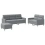 Sofa set with cushions 3 pieces light gray fabric by , Sofas - Ref: Foro24-3201608, Price: 505,18 €, Discount: %