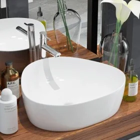 Lavabo triangular de cerámica blanco 50,5x41x12 cm de vidaXL, Lavabos - Ref: Foro24-142345, Precio: 65,35 €, Descuento: %