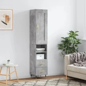 Concrete gray plywood sideboard 34.5x34x180 cm by , Sideboards - Ref: Foro24-3200245, Price: 100,47 €, Discount: %