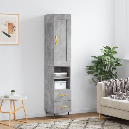 Aparador de madera contrachapada gris hormigón 34,5x34x180 cm de , Aparadores - Ref: Foro24-3200245, Precio: 101,51 €, Descue...
