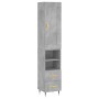 Aparador de madera contrachapada gris hormigón 34,5x34x180 cm de , Aparadores - Ref: Foro24-3200245, Precio: 101,51 €, Descue...