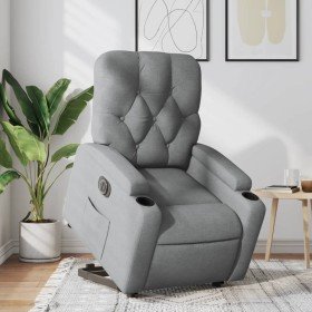 Sillón eléctrico reclinable elevable de tela gris claro en Sillones | Comprar online en Foru.es