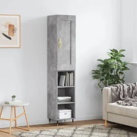 Aparador de madera contrachapada gris hormigón 34,5x34x180 cm de , Aparadores - Ref: Foro24-3200309, Precio: 83,61 €, Descuen...