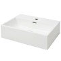 Lavabo con orificio para grifo cerámica blanco 51,5x38,5x15 cm de vidaXL, Lavabos - Ref: Foro24-142346, Precio: 109,21 €, Des...