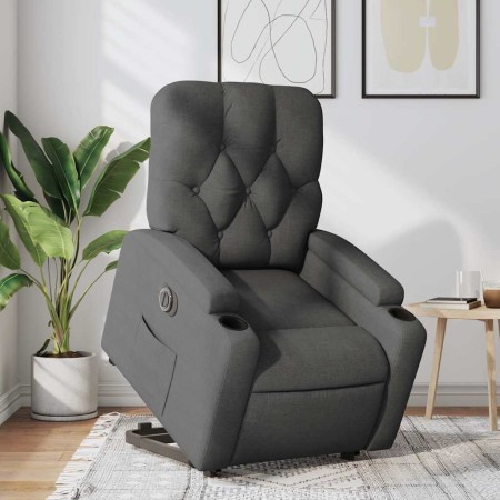 Sillón eléctrico reclinable elevable de tela gris oscuro en Sillones | Comprar online en Foru.es