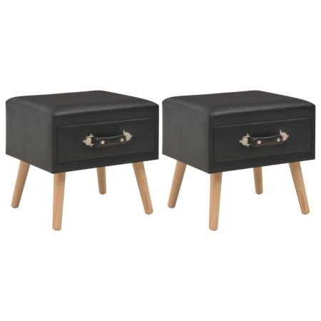 Mesitas de noche 2 unidades 40x35x40 cm cuero sintético negro de vidaXL, Mesitas de noche - Ref: Foro24-276381, Precio: 102,1...