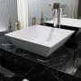 Lavabo cuadrado de cerámica 41,5x41,5x12 cm blanco de vidaXL, Lavabos - Ref: Foro24-142344, Precio: 69,08 €, Descuento: %