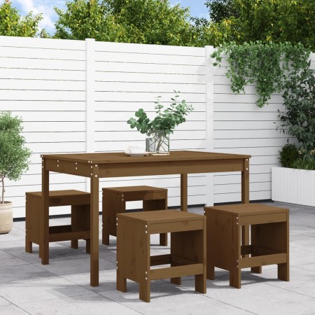 Set de comedor de jardín 5 pzas madera maciza pino marrón miel de , Conjuntos de jardín - Ref: Foro24-3157718, Precio: 273,88...