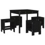 Juego de comedor de jardín 5 piezas madera maciza pino negro de , Conjuntos de jardín - Ref: Foro24-3157713, Precio: 249,16 €...