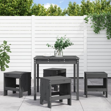 Juego de comedor de jardín 5 piezas madera maciza pino gris de , Conjuntos de jardín - Ref: Foro24-3157711, Precio: 248,95 €,...