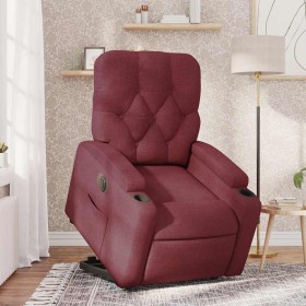 Sillón eléctrico reclinable elevable de tela rojo tinto en Sillones | Comprar online en Foru.es
