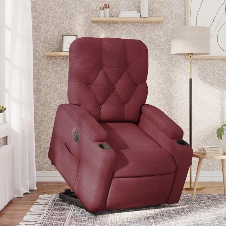 Sillón eléctrico reclinable elevable de tela rojo tinto en Sillones | Comprar online en Foru.es