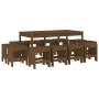 Set de comedor de jardín 13 pzas madera maciza pino marrón miel de , Conjuntos de jardín - Ref: Foro24-3157724, Precio: 632,6...