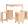Set de mesa y taburetes altos jardín 5 pzas madera maciza pino de , Conjuntos de jardín - Ref: Foro24-3157739, Precio: 267,54...