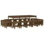 Set de comedor de jardín 17 pzas madera maciza pino marrón miel de , Conjuntos de jardín - Ref: Foro24-3157730, Precio: 865,5...