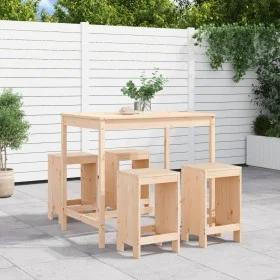 Set de mesa y taburetes altos jardín 5 pzas madera maciza pino de , Conjuntos de jardín - Ref: Foro24-3157745, Precio: 283,37...