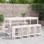 Mesa y taburetes altos jardín 9 pzas madera maciza pino blanco de , Conjuntos de jardín - Ref: Foro24-3157758, Precio: 620,68...