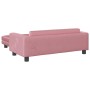 Cama para perros con extensión terciopelo rosa 100x50x30 cm en Camas para perros | Comprar online en Foru.es