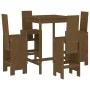 Mesa y taburetes altos de jardín 5 pzas madera pino marrón miel de , Conjuntos de jardín - Ref: Foro24-3157772, Precio: 376,4...