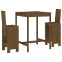 Mesa y taburetes altos de jardín 3 pzas madera pino marrón miel de , Conjuntos de jardín - Ref: Foro24-3157766, Precio: 239,8...